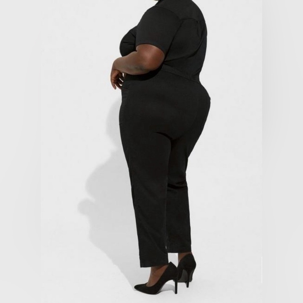 NWT Torrid Size 12 - Short Sleeve Black Twill Full Length Jumper - Picture 3 of 7